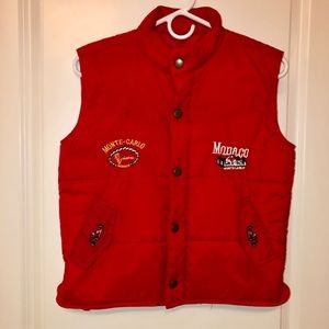 VINTAGE red puffer vest ~ 💥🏎
